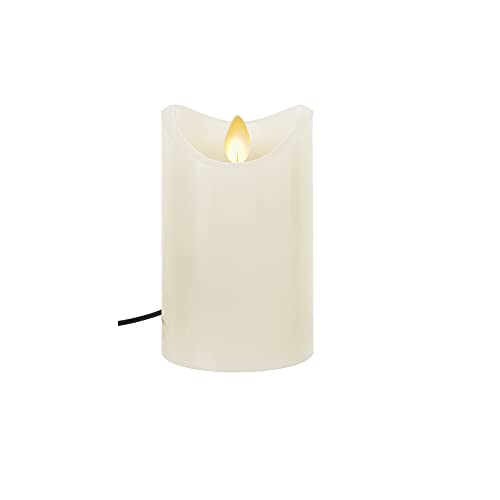 Ganz USB Display LED Candle with Cable and Adapter, 5 Inches Height, 3 Inches Diameter, White and Silver