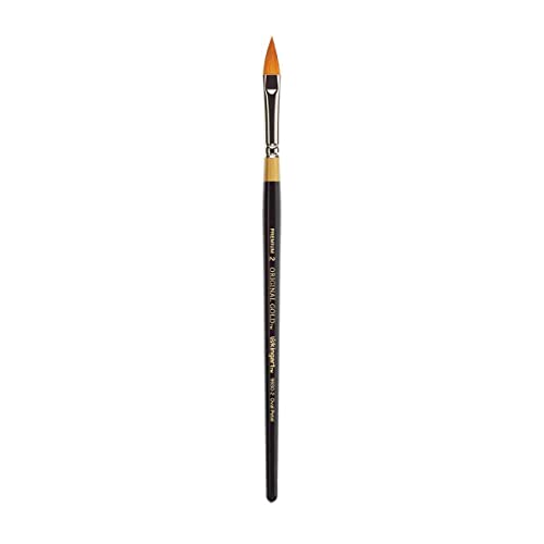 KINGART Original Gold 9930 Series, Golden Taklon Oval Floral Petal Artist Brush (2) Black