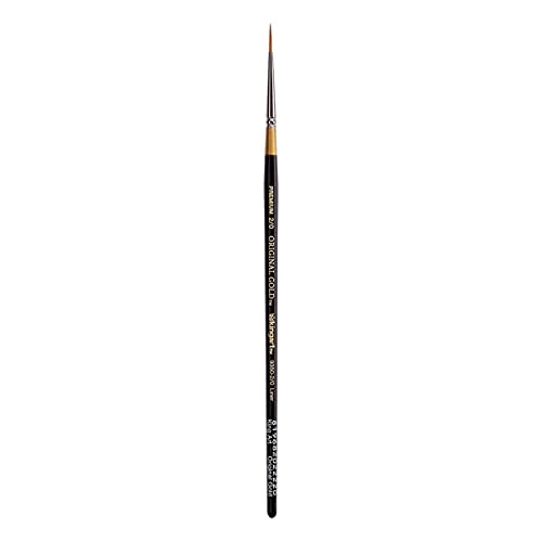 KINGART Original Gold 9350-2/0, Premium Artist Brush, Golden TAKLON Liner-Size: 2/0, Black