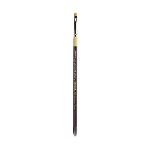 KINGART Original Gold Specialty 9247 Series, Crescent Filbert Blender Artist Brush, Golden Taklon & White Bristle Blend, Acrylic Handle (1/8)