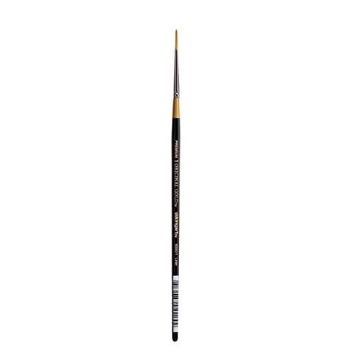 KingArt Original Gold 9350 Series , Premium Artist Brush, Golden TAKLON Liner-Size: 1, 1