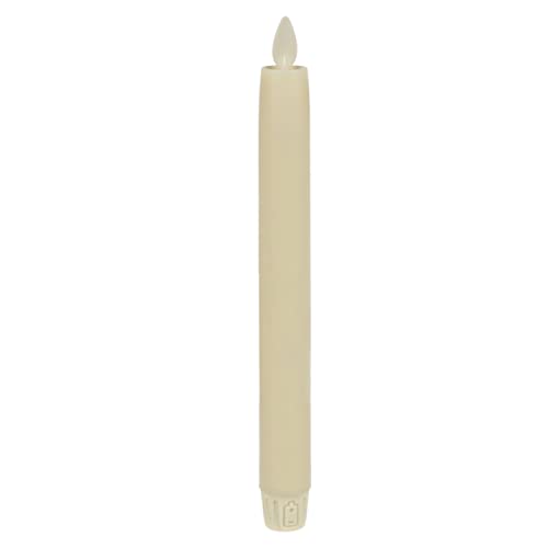 Ganz Remote Ready With Blow-Out Soft Ivory 1 x 8.5 Resin LED Taper Candles, Set of 2