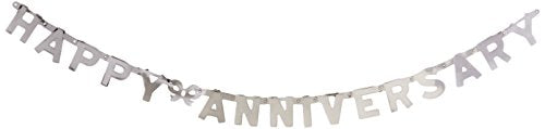 Beistle Foil Happy Anniversary Streamer, 4-1/4-Inch by 6-Feet