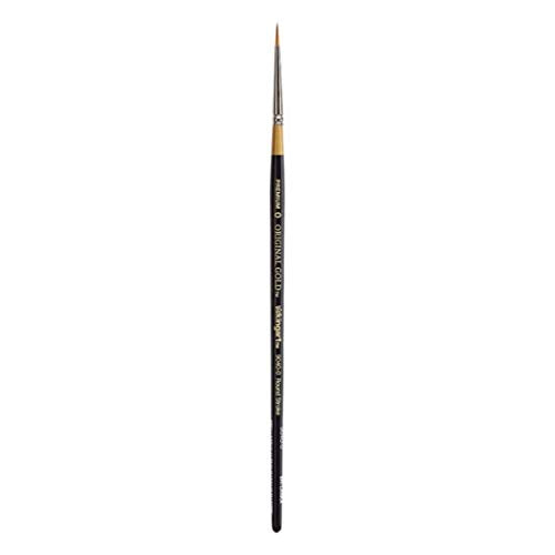 KingArt Original Gold 9040 Series , Premium Artist Brush, Golden TAKLON Round Stroke-Size: 0, 0