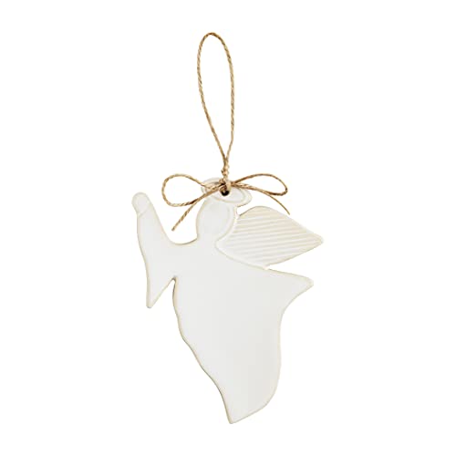 Mud Pie Holy Angel Ornament, White, 8 3/4-inch