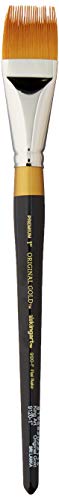 KingArt Original Gold 9120 Series , Premium Artist Brush, Golden TAKLON Flat RAKE-Size: 1, 1