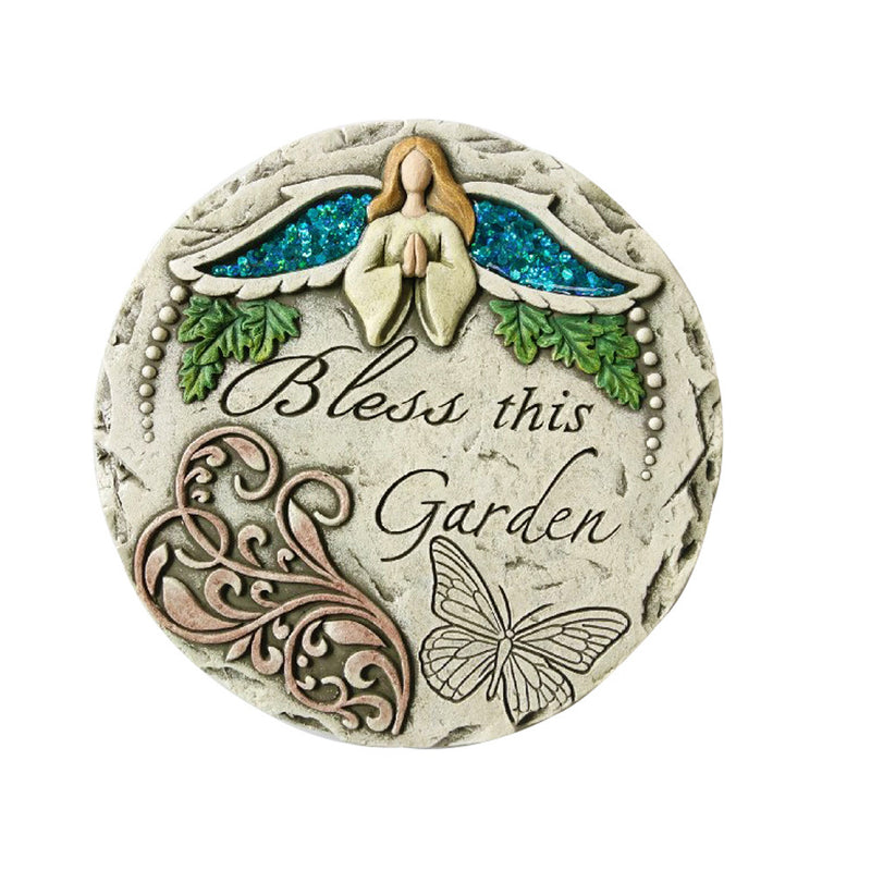 Comfy Hour Angel Bless This Garden Stepping Stone