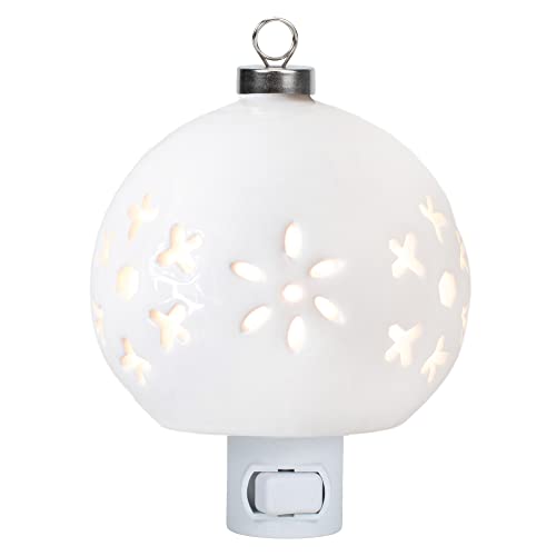 Ganz MX184791 Snowflake Ornament Ball Night-Light, 5.13-inch Height, Ceramic and Plastic
