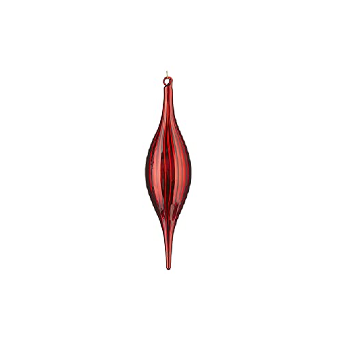 RAZ Imports 4224637 Red Drop Ornament, 9.5-inch Height, Glass