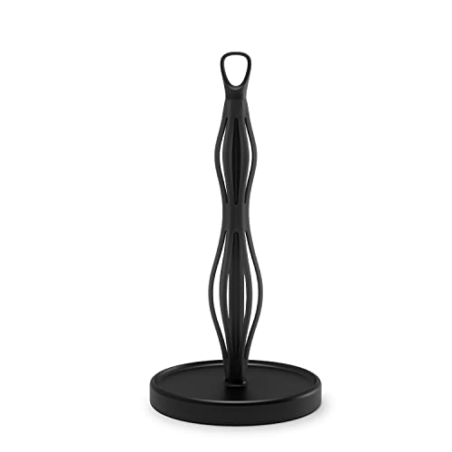 Umbra Ribbon Modern Paper Towel Holder, Standard, Black/Black