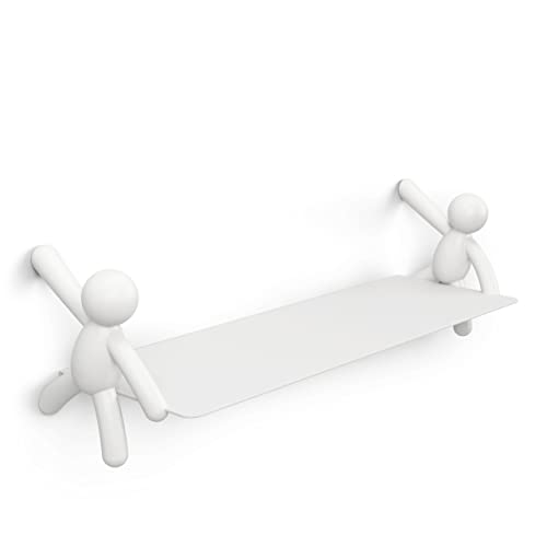 Umbra Buddy Decorative Floating Wall Shelf, White