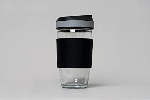 GENICOOK Borosilicate Coffee Cup with Silicone Wrap,16.2 oz, Tea cup