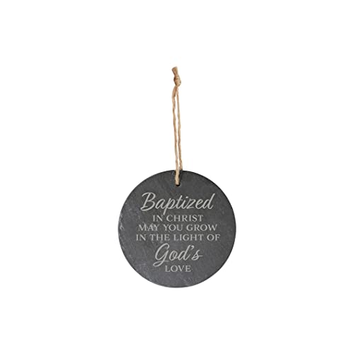 Carson Home Slate Ornament, 4-inich Diameter (Baptism)