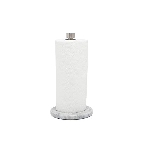 Umbra Marla Real Marble Base, White/Nickel Paper Towel Holder