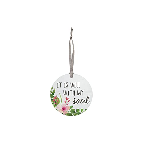 Carson Home Wood Ornament, 3.5-inch Diameter (It is Well)