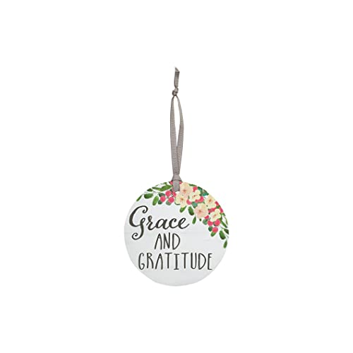 Carson Home Wood Ornament, 3.5-inch Diameter (Grace and Gratitude)
