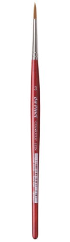 Gregory Daniels Fine Arts da Vinci Watercolor Series 5580 CosmoTop Spin Paint Brush, Round Synthetic with Red Handle, Size 3 (5580-03)