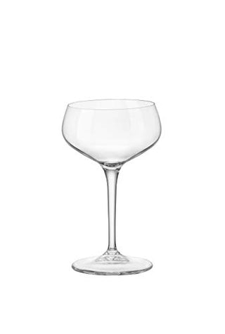 Bormioli Rocco 122111GRS021990 Novecento Stemware Cocktail Coupe - Gift Box of 4, 8.5 oz, Clear