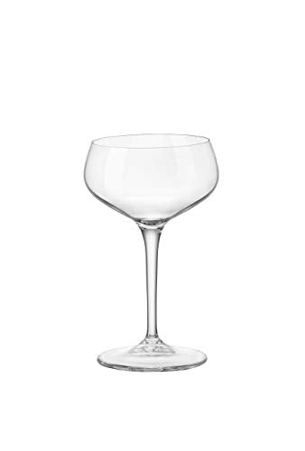 Bormioli Rocco 122111GRS021990 Novecento Stemware Cocktail Coupe - Gift Box of 4, 8.5 oz, Clear