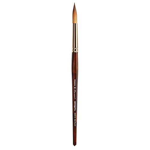 KINGART Finesse 8020 Ultra Round Series Kolinsky Sable Synthetic Blend Premium Watercolor Artist Brushes (12)