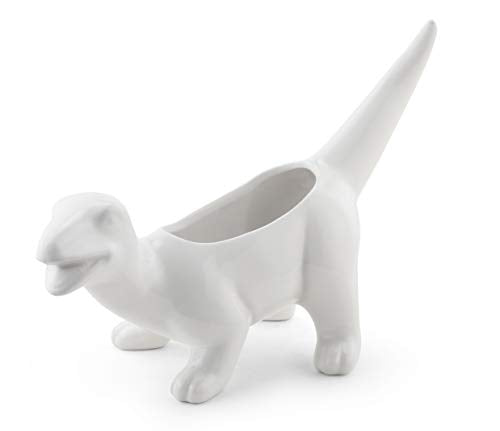 Napco 22148 Ceramic T-Rex Dinosaur Planter/Cache Pot, White