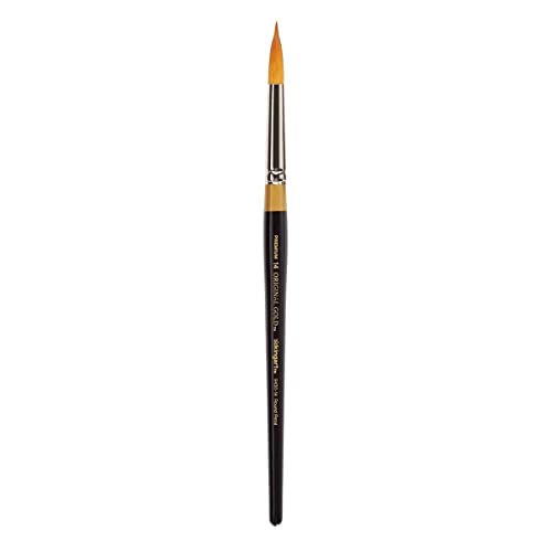 KINGART Original Gold 9430 Series, Golden Taklon Round Floral Petal Artist Brush (14)