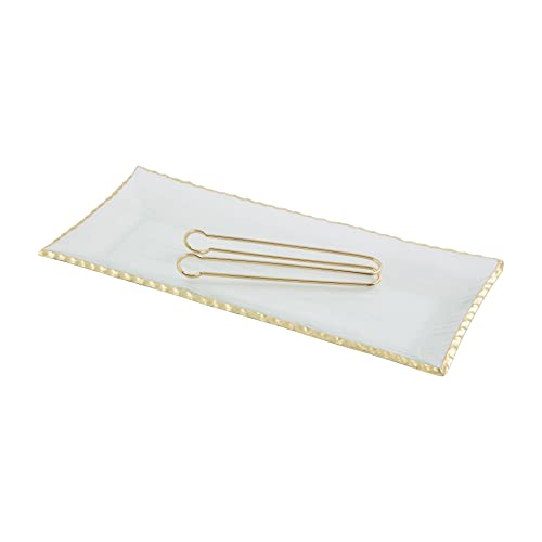 Mud Pie Gold Edge Platter Set, 13 3/4-inch