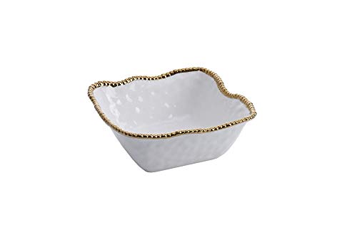 Pampa Bay Golden Salerno Porcelain Large Square Salad Bowl