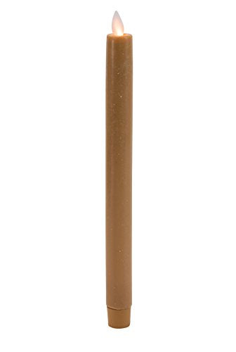 Mystique Flameless Candle, Taupe 10" Taper, Real Wax Candle With Realistic Flickering Wick, Battery Operated, By Boston Warehouse