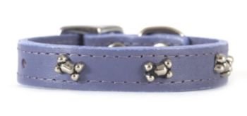 OmniPet Signature Leather Dog Collar with Bone Ornaments, Lavender, 14"