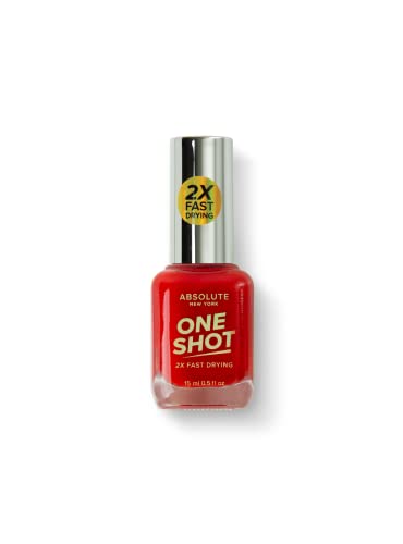 Absolute New York One Shot Nail Polish (Coral Red)