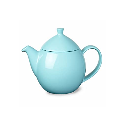 Forlife New Dew Teapot with Basket Infuser 14 ounce, 6.38-inch Length, Turquoise
