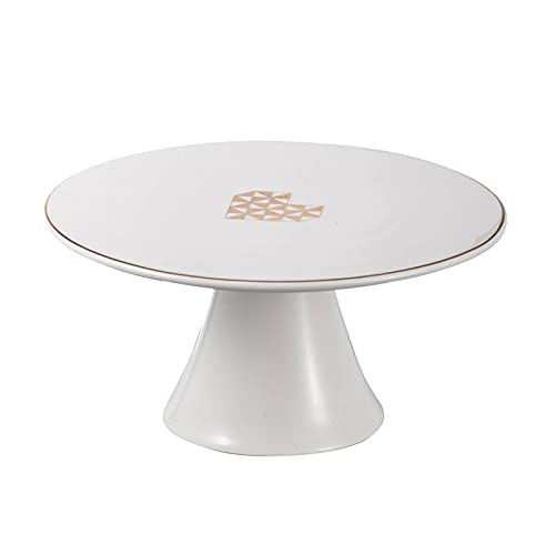 A&B Home Amore Cake Plate Modern Chic/White