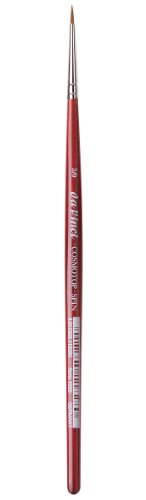 Gregory Daniels Fine Arts da Vinci Watercolor Series 5580 CosmoTop Spin Paint Brush, Round Synthetic with Red Handle, Size 3/0 (5580-3/0)
