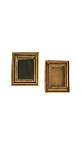 KALALOU NMCC1150 Set of 2 Recycled Wood Photo Frames - Natural