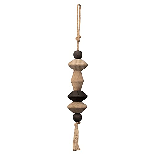 Foreside Home & Garden Wood Bead Hanging Decorative Tassel Accent, Natural