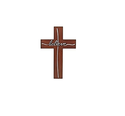 Roman 16097 Believe Word Cross, 12.75-inch Height, Medium Density Fiberboard