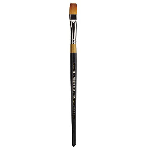 KingArt Original Gold 9300 Series , Premium Artist Brush, Golden TAKLON Shader-Size: 12