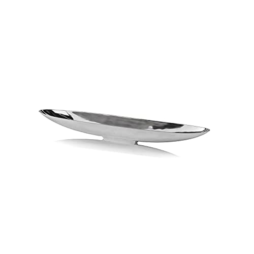 Modern Day Accents Barco Long Boat Tray, Silver (8453)