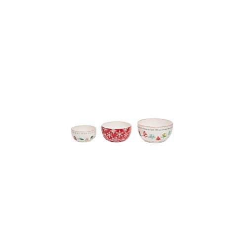 Transpac Y7442 Merry Serving Bowls, Dolomite, Set of 3