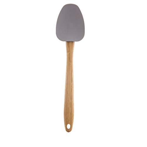 Tablecraft 700021 Silicone & Bamboo Spatula, 12 x 2.75 x .75", Bamboo & Silicone