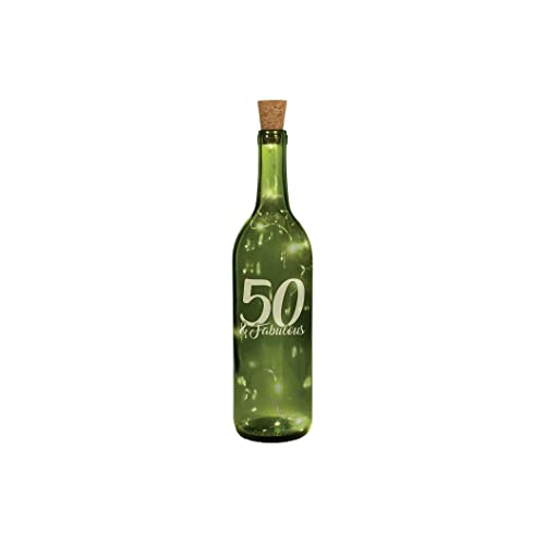 Carson 24638 50 and Fabulous Wine Bottle with Cork String Lights, 11.33-inch Height