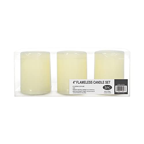 Carson 10396 Vanilla Scented Wax Flameless Candles, Set of 3