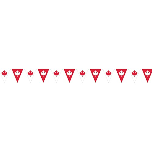 Amscan Canadian Pride Plastic Pennant Banner | 12&