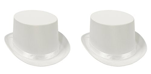 Beistle Bristle S60839-WAZ2 Satin Sleek Top Hats 2 Piece, OSFM, White