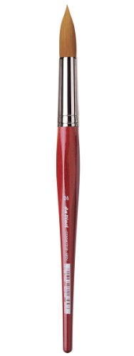 Gregory Daniels Fine Arts da Vinci Watercolor Series 5580 CosmoTop Spin Paint Brush, Round Synthetic with Red Handle, Size 24 (5580-24)