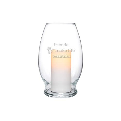 Carson 11862 Friends Glass Hurricane Candle, 7-inch Height