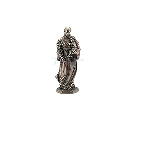 Unicorn Studio Saint Anthony of Padua Holding Baby Jesus Statue Sculpture Figurine (Bronze)