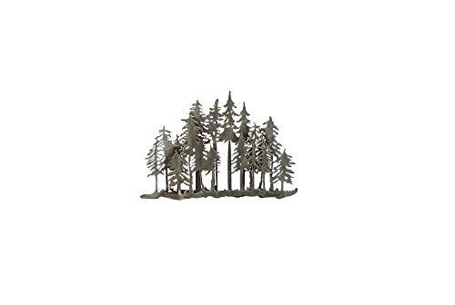 Ganz Small Antique Layered Forest Wall Decor, Metal, 17.75 Inches Width, 0.75 Inches Depth, 12.25 Inches Height, Silver