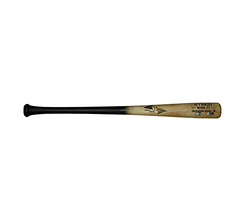 BamBooBat BYINNACLE Sports Equipment INC. Adult Hybrid Bamboo & Maple Baseball Bat with Rubberized Coated Handle, Black Handle/Natural Barrel, 33",HBBN271-HY33